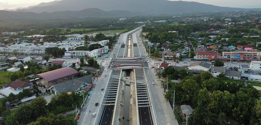 โครงการก่อสร้าง ทางลอดต่างระดับบนถนนสายเลี่ยงเมืองสันป่าตอง-หางดง จ.เชียงใหม่